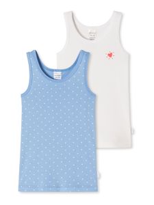Schiesser unterhemd unterzieh-shirt ärmellos Fine Rib Organic Baumwolle blau, weiß 104