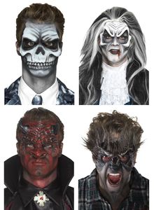 Prothesen Maske aus Schaumlatex mit Kleber verschiedene Ausführungen, Variante:Teufel