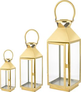 SEVICO Laterne Gartenlaterne Metall XXL 3tlg. Windlicht Laterne Kerzenhalter Kerzenleuchter Kerzenständerr für Outdoor Wohnzimmer Garten Balkon F41