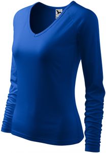 Eng anliegendes T-Shirt für Damen, V-Ausschnitt - Farbe: königsblau - Größe: M
