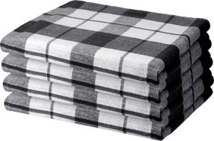4er Set Geschirrtücher 50x70 cm 100% Baumwolle 70g Spühltuch Küchentücher Abwaschlappen schwarz