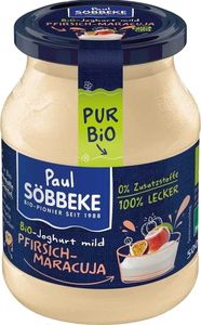 Söbbeke Pur Joghurt mild Pfirsich-Maracuja -- 500g