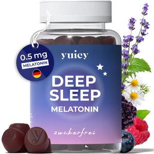 Melatonin Gummibärchen - Zum Einschlafen - Zuckerfrei & Vegan - yuicy® Deep Sleep