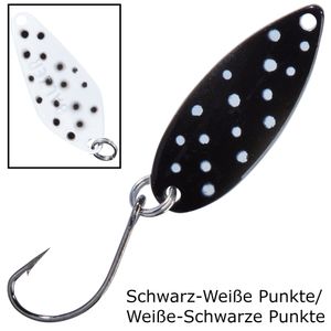 Balzer Spoons Pro Staff Series Catcher 2g - Forellenblinker, Farbe:Schwarz-Weiße Punkte/Weiße-Schwarze Punkte