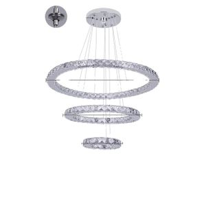 Kristall Kronleuchter, LED Beleuchtung, Luxus Dekor, 3Ringe D20 40 60cm, Warmweiß