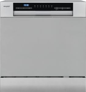 Exquisit GSP508-030D Silber Tischgeschirrspüler, kompakt, 8 Maßgedecke, Edelstahl-Optik