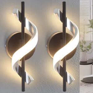 ZMH 2 Stück LED Wandleuchte innen Wohnzimmer Wandlampe Modern - 7W Bettlampe Wandbeleuchtung Schlafzimmer Nachtlampe in Spiralenförmig Design 3000K Warmweiß Flurlampe für Treppenhaus Arbeitszimmer ZMH 2 Stück LED Wandleuchte innen Wohnzimmer Wandlampe Modern - 7W Bettlampe Wandbeleuchtung Schlafzimmer Nachtlampe in Spiralenförmig Design 3000K Warmweiß Flurlampe für Treppenhaus Arbeitszimmer