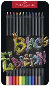 FABER-CASTELL Dreikant-Buntstifte Black Edition 36er Etui