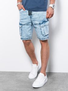 Ombre Herren Shorts Jeans Kurze Hose mit Taschen gerader Passform Gr. S-XXL, Jeans, Grau, Schwarz Denim Hose, Helljeans M