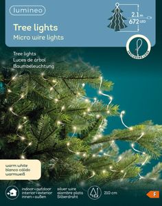 Lumineo Lichterkette TREE LIGHTS 672 LED 2,1 m warm weiß, Silberdraht