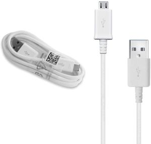 Originálny Samsung Micro USB kábel Vysokorýchlostný nabíjací kábel Rýchlonabíjací kábel Nabíjací kábel pre Android Smartphone Mobilný telefón Samsung Galaxy ECB-DU4AWE White 1 m