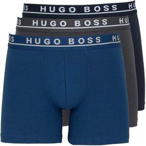 Hugo Boss Herren Boxershorts 3er Pack Boxer Brief, Größe:M, Hugo Boss:Blue/Navy/Ash Grey
