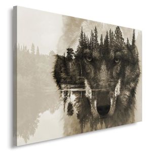 Feeby plátno obraz vlk les v hmle príroda 100x70 cm nástenný obraz