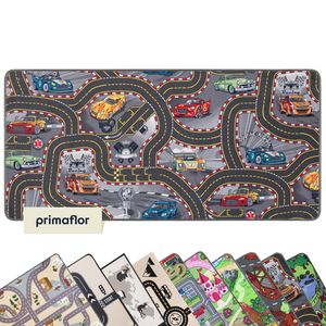 Primaflor Spielteppich CARS - 95x133cm - Kinderteppich mit Straßen & Autos - Straßenteppich für Mädchen & Jungen