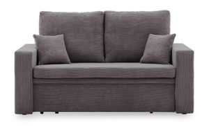 Sofa AIKIDO 150x85 - mit schlaffunktion - Farben zur Auswahl - modernen Sofa - mit Bettkasten - Moderner Cordstoff - Stoff POSO 022 Dunkelgrau