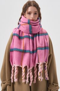 Oversized Damen Herbst/Winter Schal Übergroßer Schal Winterschal beidseitig tragbar in rosa XXL Damen Schal
