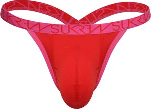 Sukrew - Pánská tanga - Bubble Thong Red - Červená - 1 x velikost XL