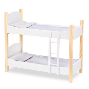 Kinderplay Holz Puppenbett Etagenbett Stapelbett Bett mit Zubehör, Green Series GS2103