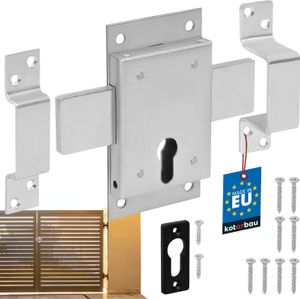 KOTARBAU® Kastenriegelschloss 160mm für Profilzylinder Kastenschloss Aufschraubschloss Zusatzschloss Riegelschloss Türschloss Garagenschloss Verzinkt