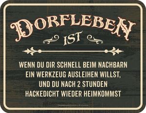 Dorfleben - Werkzeug - hochwertig bedrucktes Blechschild - Größe 22x17 cm