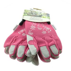 BLACKFOX® Garten - Handschuhe Lady´s Line JARDY Rosa mit Blumendruck Größe 7/S
