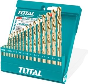 Metallbohrer Total TACSD0195 Metallbohrer, Satz mit 19 Stück, HSS, 1-10 mm