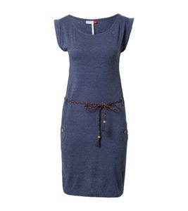 ragwear Tag Damen schickes Jersey-Kleid Peta-Approved mit Rundhalsausschnitt Vegane-Mode 2111-20014 2028 Dunkelblau, Größe:L/40
