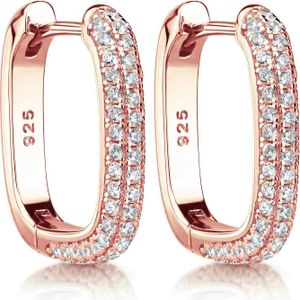 MATERIA by Matthias Wagner Creolen eckig Rosegold mit Zirkonia SO-482-Rosegold