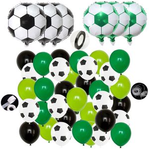100 Stück Fußball Luftballons, Fußball Ballon für Jungen,Fußball Latex  für Geburtstag Sport WM Motto Fußball Party Deko,(Fußballballon mit Aluminiumfolie)