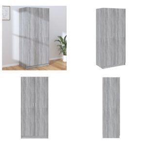 vidaXL Kleiderschrank Grau Sonoma 80x52x180 cm Holzwerkstoff - Kleiderschrank - Kleiderschränke - Schrank - Lagerschrank