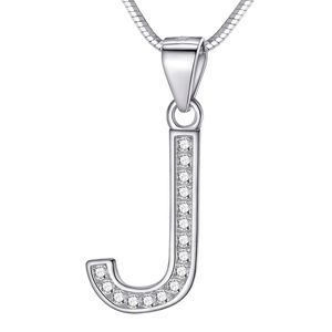 Morella Damen Buchstabenhalskette Halskette und Anhänger Buchstabe J aus 925 Silber rhodiniert 45 cm lang