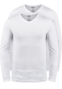 SOLID SDBasil Herren Longsleeve Langarmshirt Shirt Basic mit V- Ausschnitt im 2er Pack oder 3er Pack