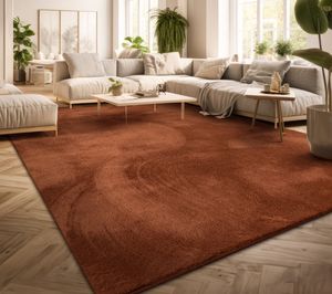TT Home Teppich Wohnzimmer Kurzflor Anti-Rutsch Rückseite Einfarbiges Design Waschbar  Größe 300x400 cm
