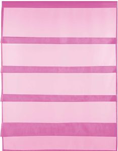 Gardine Raffoptik mit Stangendurchzug, Größe: 80x110cm, Farbe: Pink