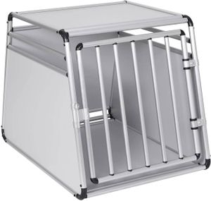 EUGAD  Hundetransportbox Alu Hundebox Reisebox Autobox für große Hunde Husky Samojede Border Collie Chow-Chow Sheepdog 85x65x69 cm