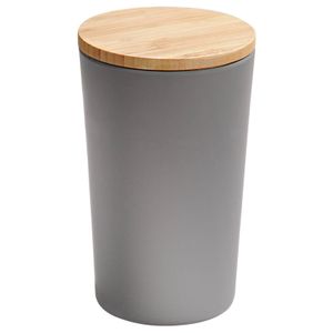 KESPER Vorratsdose, Kunststoff mit Bambusdeckel, grau, Ø 11,5 cm, Höhe: 18,7 cm, 32601