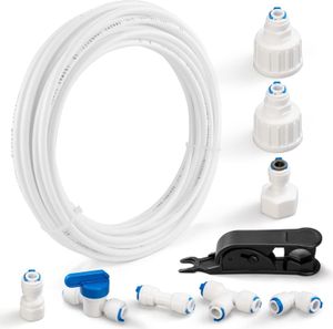 Kühlschrankschlauch, 15m 1/4" Wasserzulaufleitung, Anschluss-Set, Wasserzulaufleitung, für Side by Side Kühlschrank, Umkehrosmoseanlage Trinkwasser