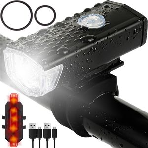 Trizand 18670 Sada LED osvetlenia na bicykel, IPX-6, AKU 2 ks