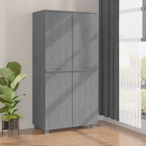 vidaXL Kleiderschrank HAMAR Dunkelgrau 89x50x180 cm Massivholz Kiefer - Kleiderschrank - Kleiderschränke - Schrank - Schränke