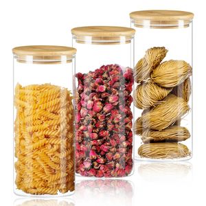 MOOHO Vorratsdosen Glas 3er Set 1200ml, Aufbewahrungsbox Küche Luftdicht Behälter aus Mit Deckel für Pasta,Bohnen, Cornflakes