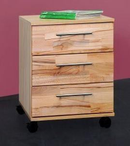Rollcontainer Bürocontainer Schubcontainer kernbuche teil-massiv, geölt