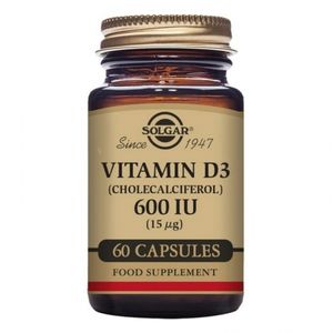 Witamina D3 (cholekalcyferol) Solgar 600 iu (60 kapsułek)