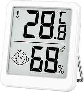 winterbeauy Thermometer Hygrometer innen digitales,Mini LCD Thermometer, luftfeuchtigkeitsmesser raumthermometer Innen mit Smiley-Indikator