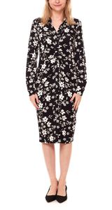 Aniston SELECTED Kleid luftiges Damen Sommer-Kleid mit Allover Blumen-Print 42093138 Schwarz/Braun, Größe:38