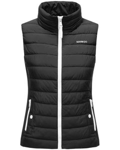 Marikoo Damen Weste Steppweste Bodywarmer Stepp Übergangsjacke Steppjacke Reimii Schwarz Gr. 46 - XXXL