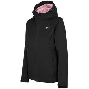 4F Winterjacke Damen Snowboardjacke Skijacke mit Kapuze Warm Winter Jacke Wassersäule 5.000 mm Winddicht Wasserdicht Schwarz XS