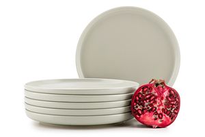 Konsimo Dezertný tanier VICTO 6 ks Jedálenský riad, hlavný tanier, béžová farba, keramika, Loft, 20 cm