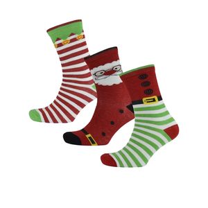 RJM - Ponožky pro muže Vánoční bavlněné (3-pack) 1648 (40,5 EU-45,5 EU) (Wiehnachtself/Weihnachtsmann/Wiehnachtself)
