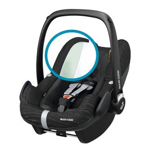 Maxi-Cosi Pebble Plus i-Size Babyschale, Gruppe 0+ Autositz für Babys, inkl. Sitzverkleinerer, nutzbar ab der Geburt bis ca. 12 Monate (0-13 kg / 45-75 cm), Scribble Black, Schwarz