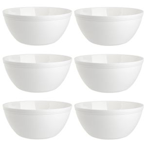 6er Set Schalen Müslischalen Dessertschalen Salatschale Suppenschale Reisschale Bowl in Farbe weiß aus Kunststoff BPA-frei groß 900 ml